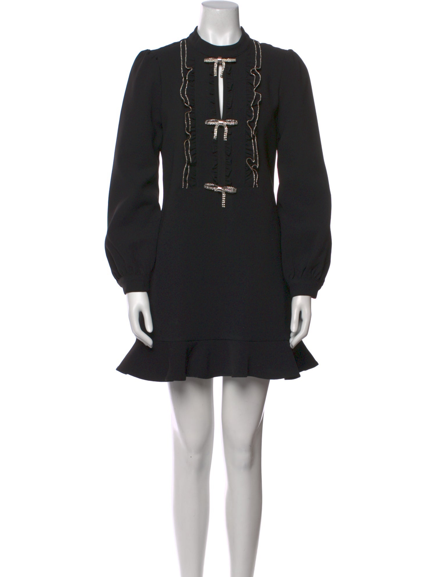 Self-Portrait Mock Neck Mini Dress