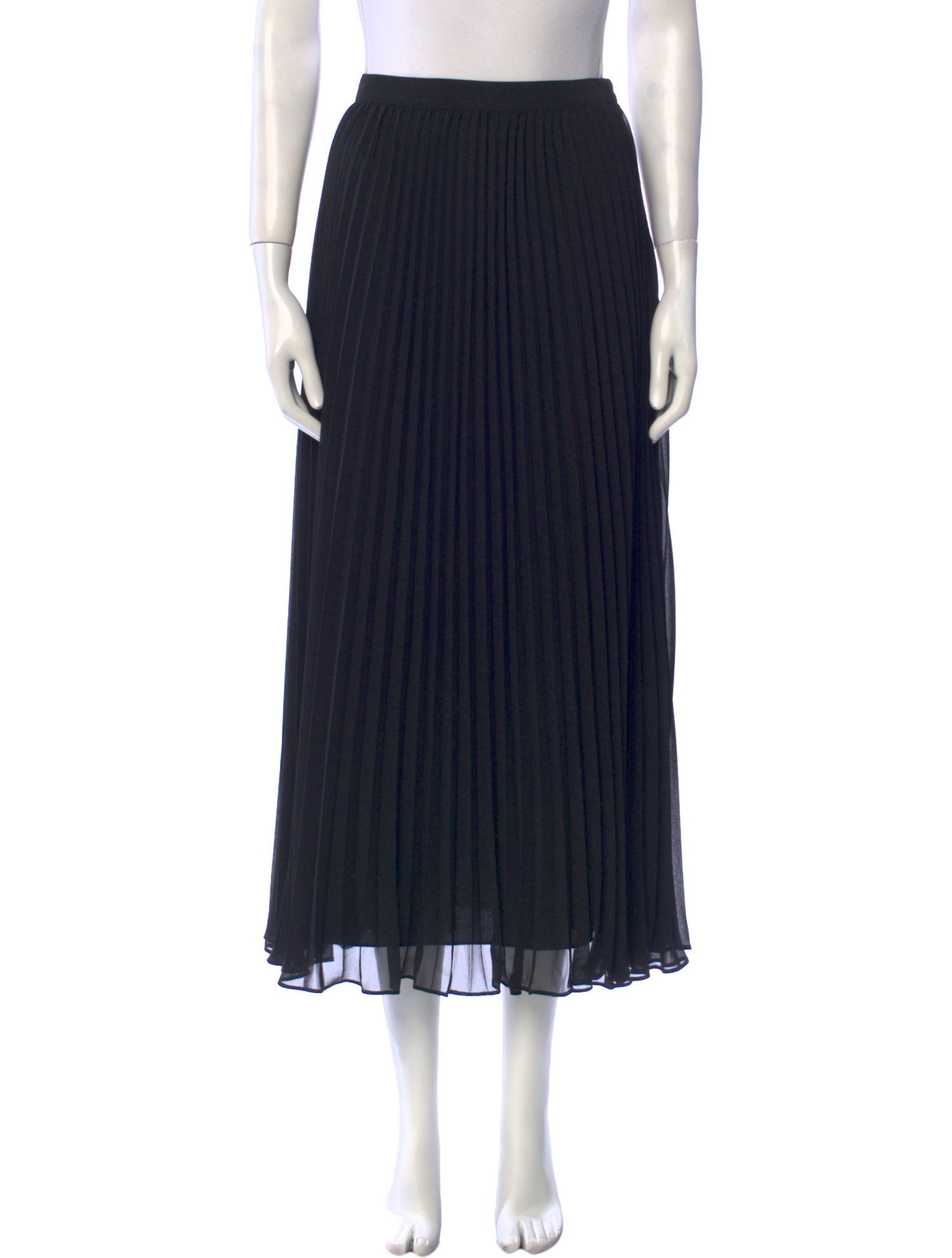 Self-Portrait Pleated Accents Midi Length Skirt