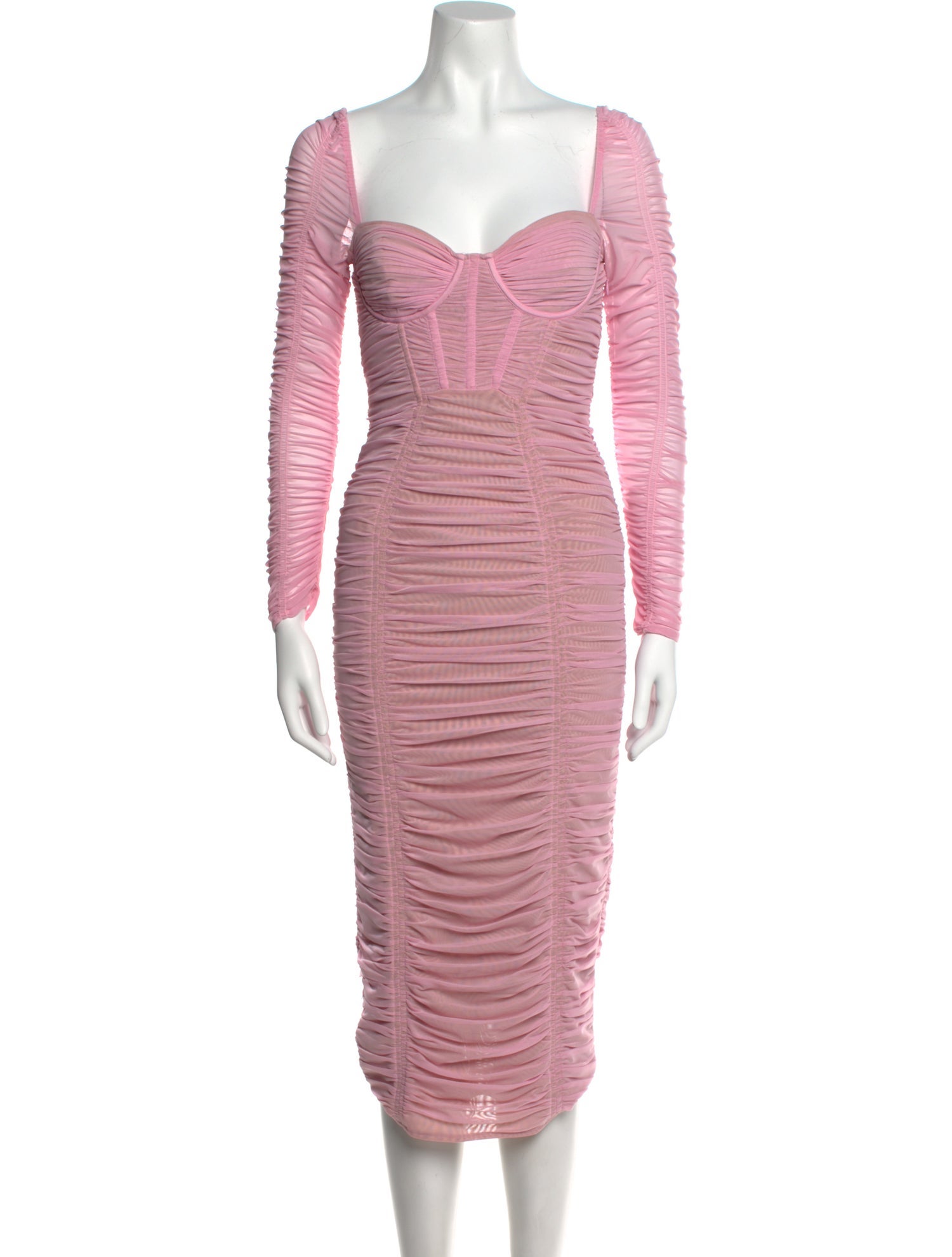 Self-Portrait Square Neckline Midi Length Dress