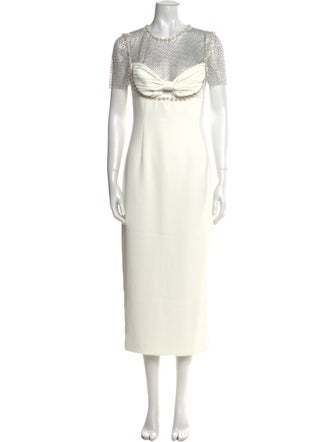 Self-Portrait Crew Neck Long Dress