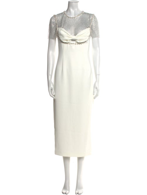 Self-Portrait Crew Neck Long Dress