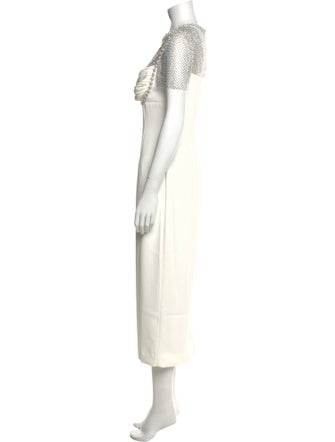 Self-Portrait Crew Neck Long Dress