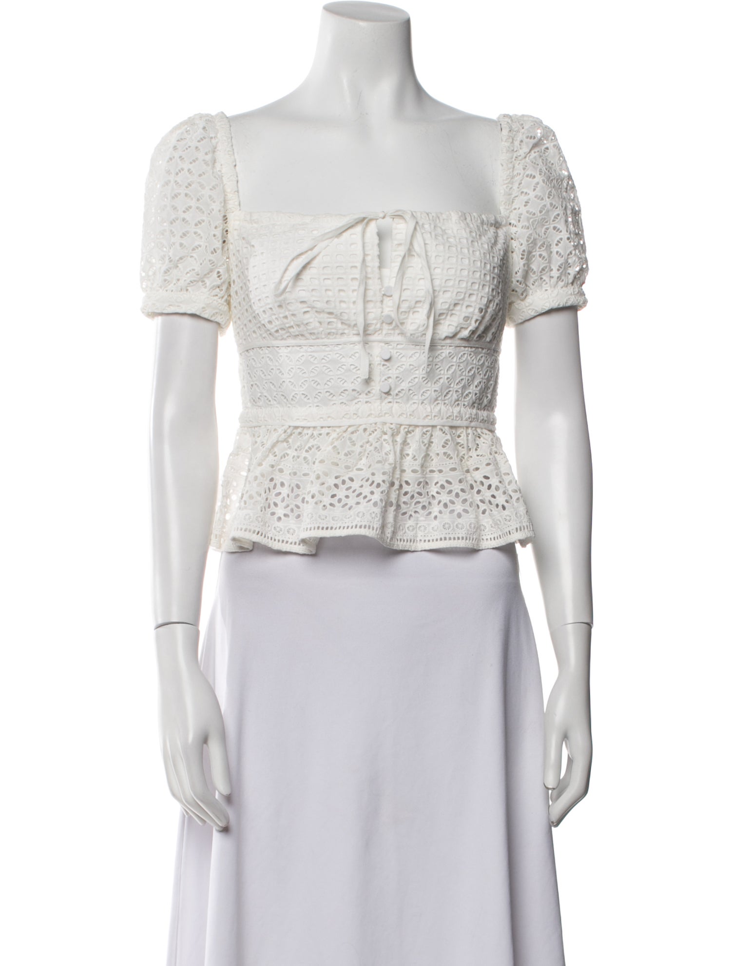 Self-Portrait Lace Pattern Square Neckline Crop Top w/ Tags