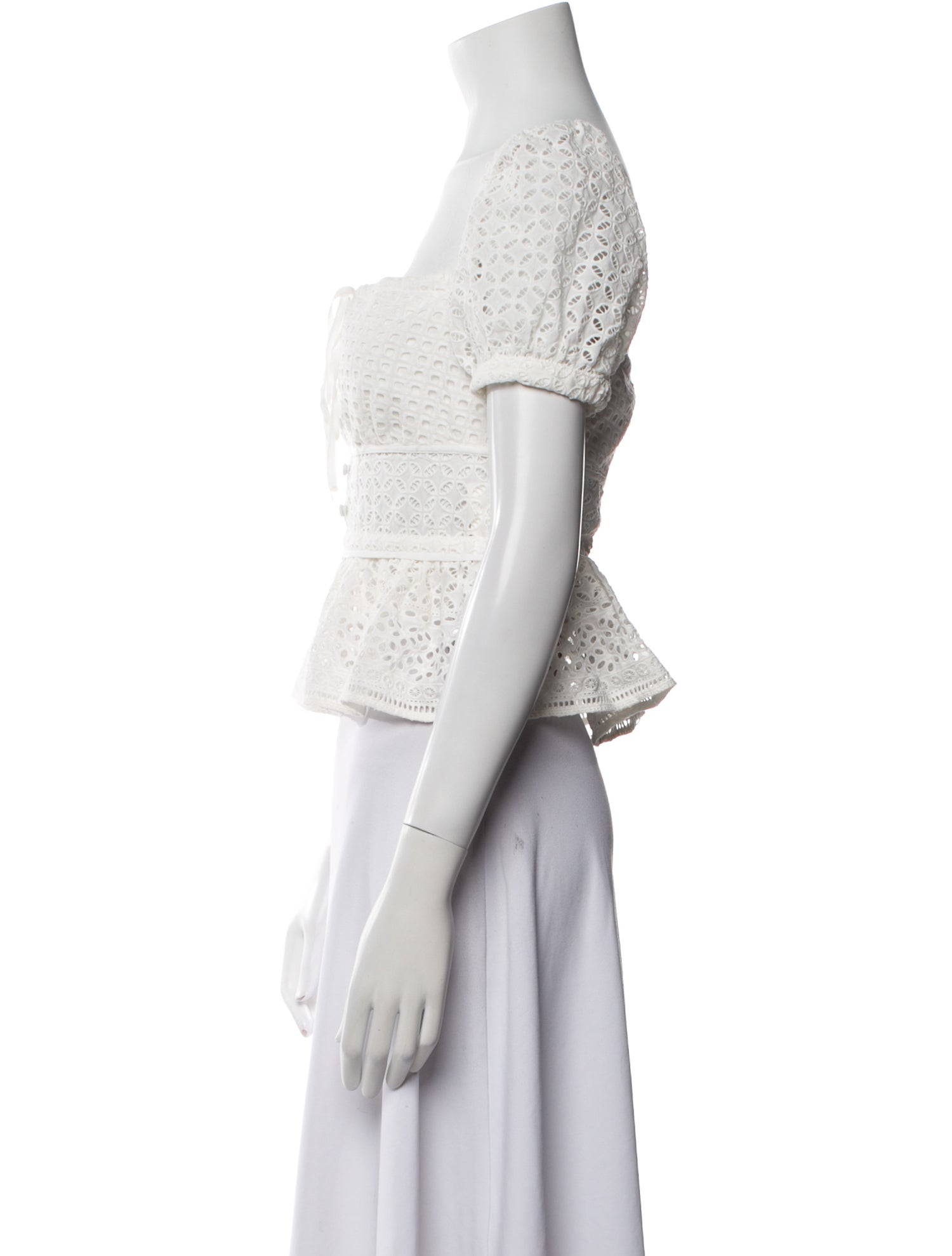 Self-Portrait Lace Pattern Square Neckline Crop Top w/ Tags