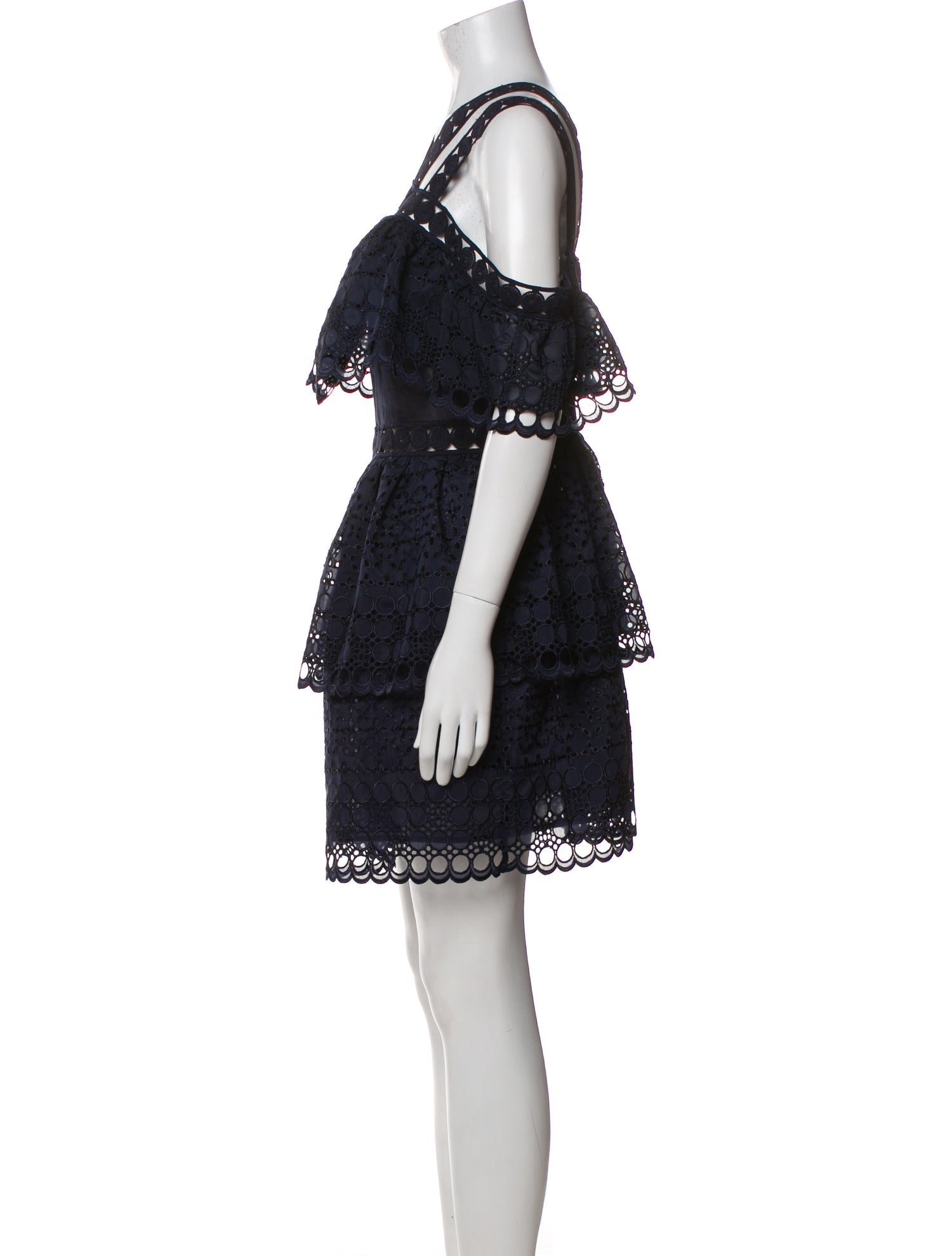 Self-Portrait Lace Pattern Mini Dress