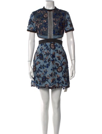Self-Portrait Floral Print Mini Dress
