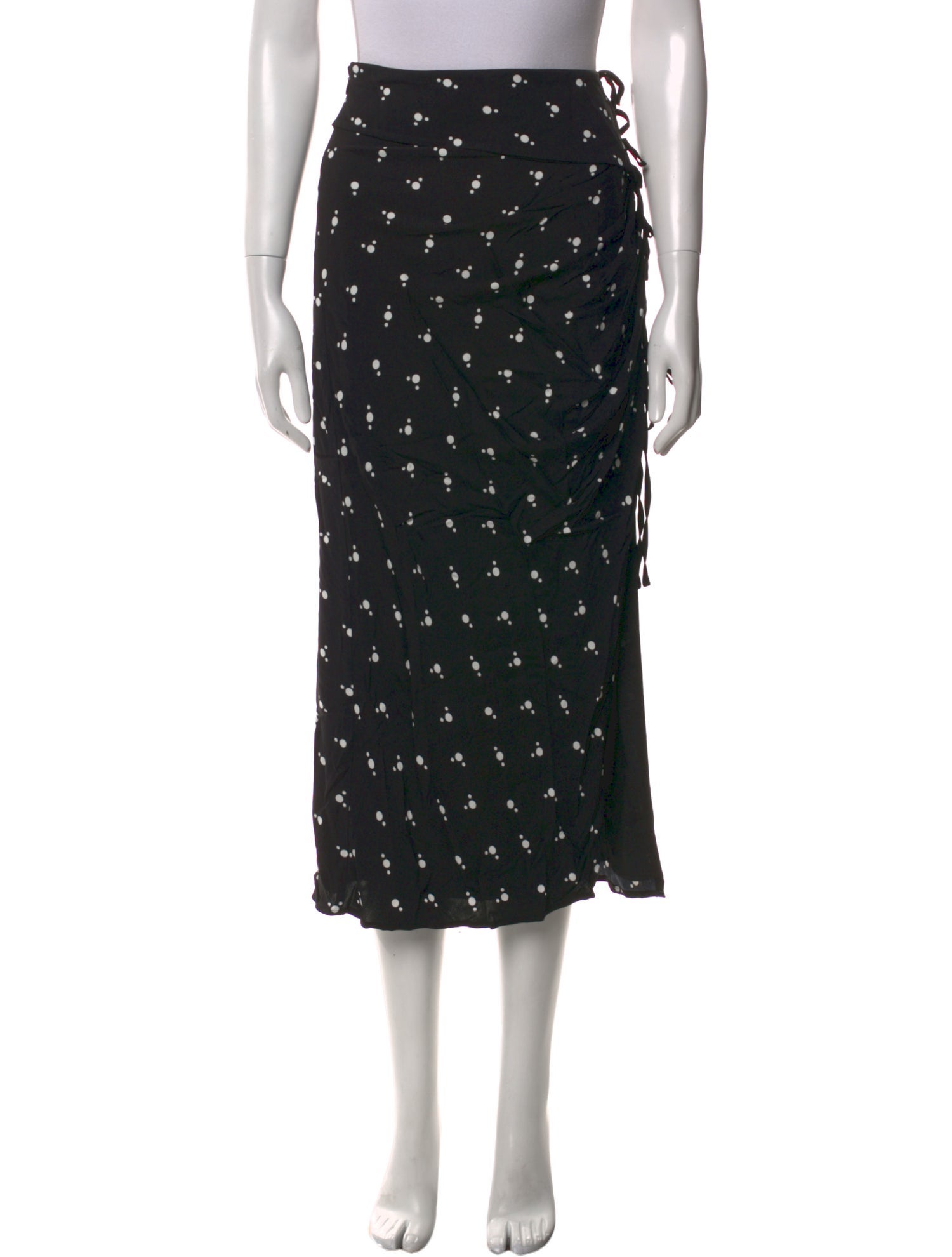 Self-Portrait Polka Dot Print Midi Length Skirt
