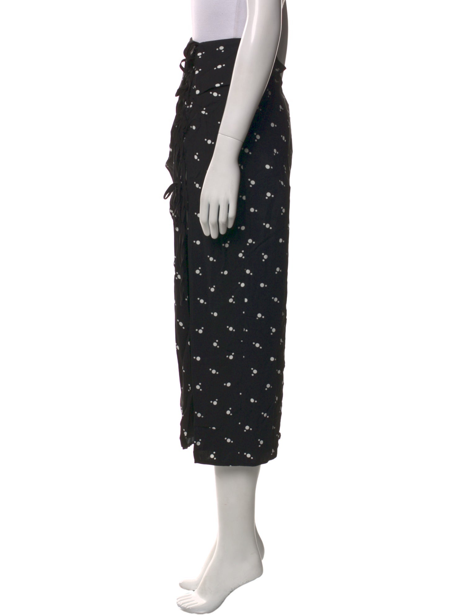 Self-Portrait Polka Dot Print Midi Length Skirt