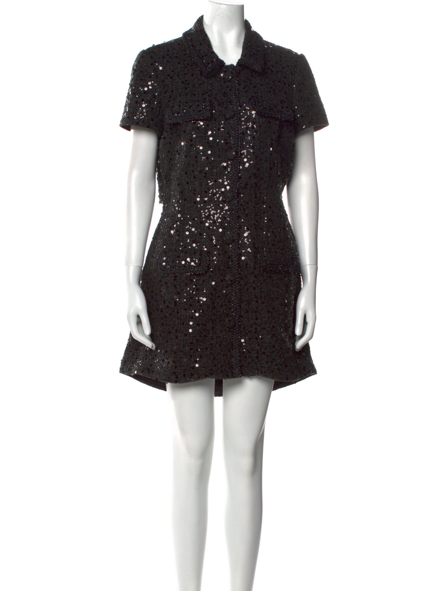 Self-Portrait Mock Neck Mini Dress