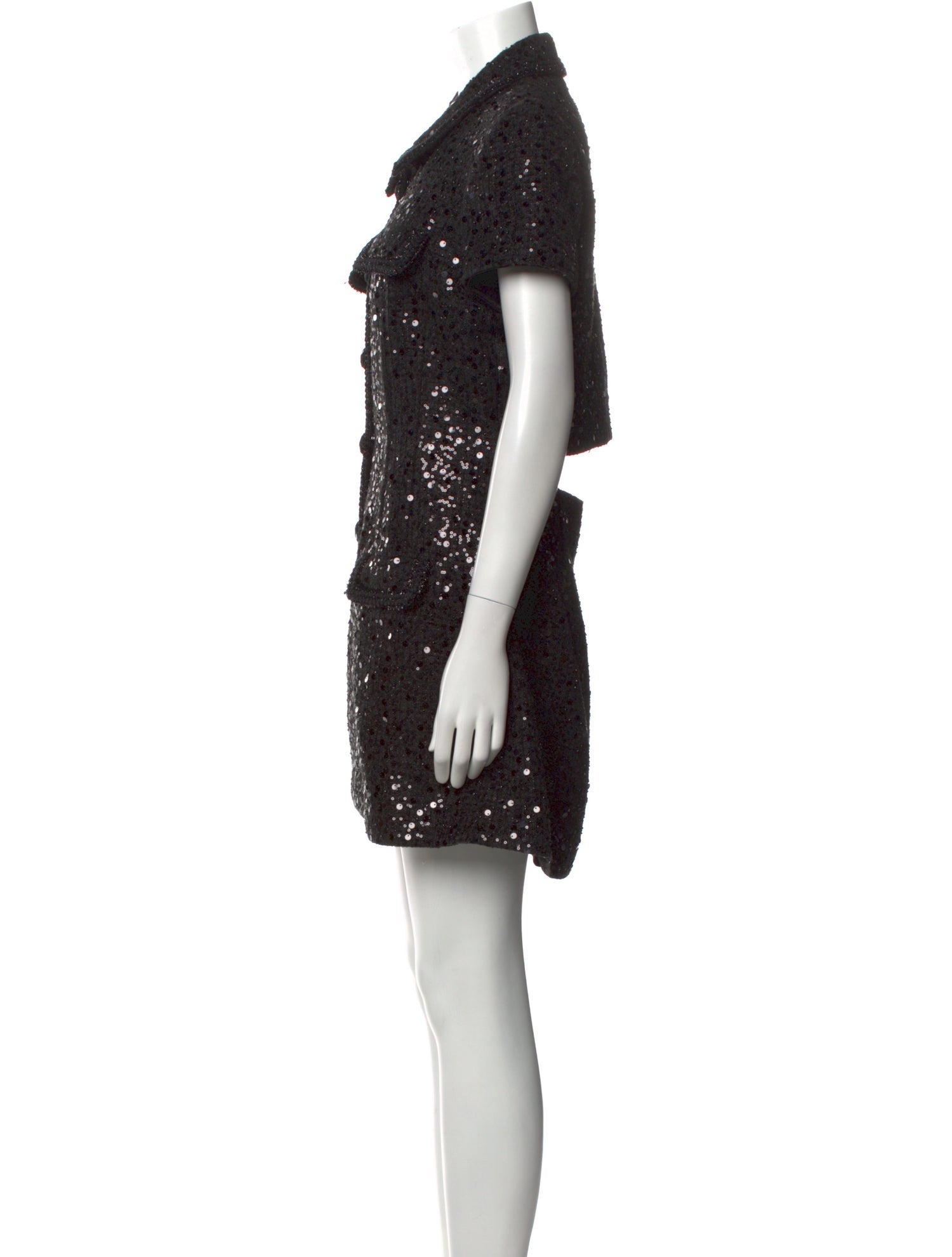 Self-Portrait Mock Neck Mini Dress