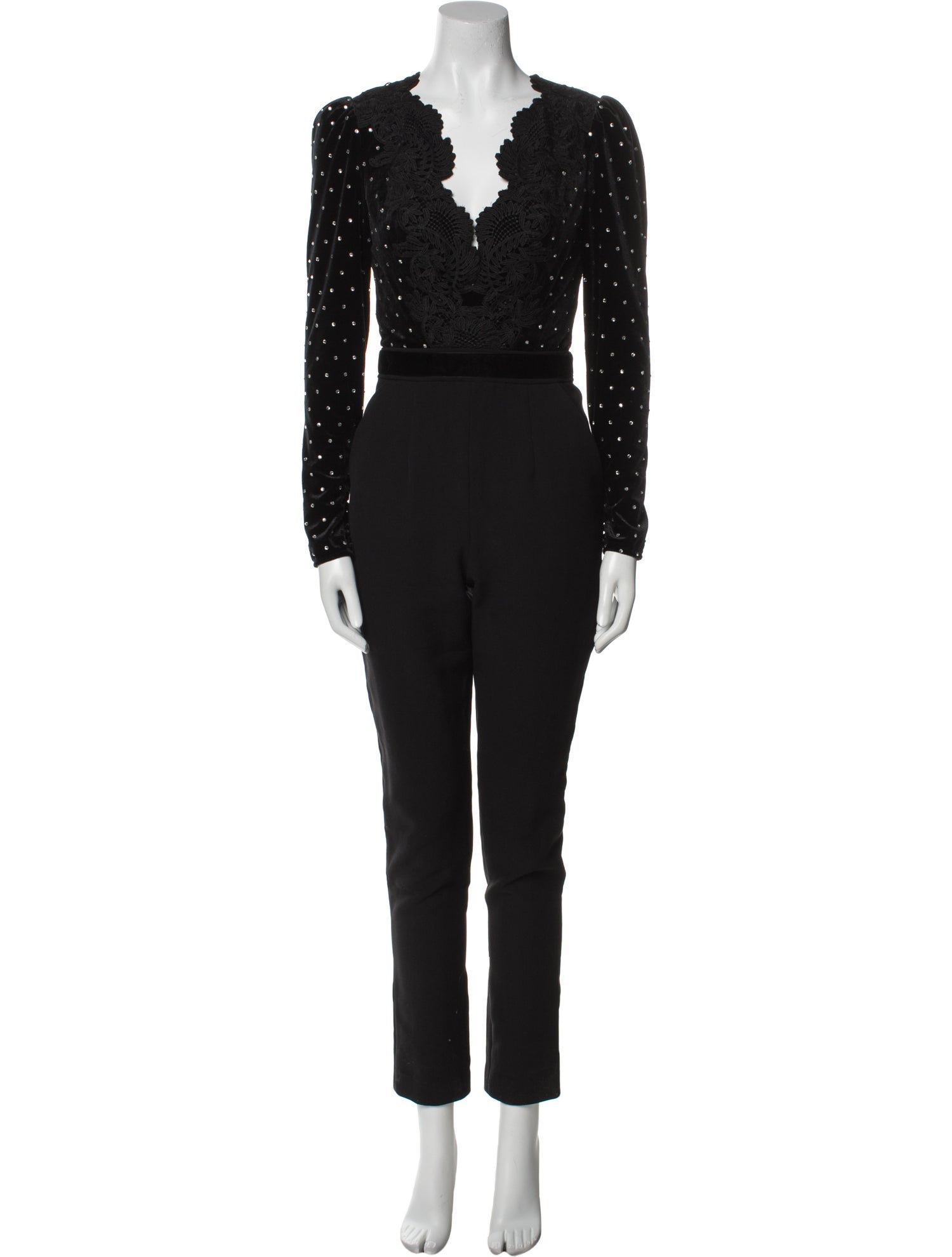 Self-Portrait V-Neck Jumpsuit