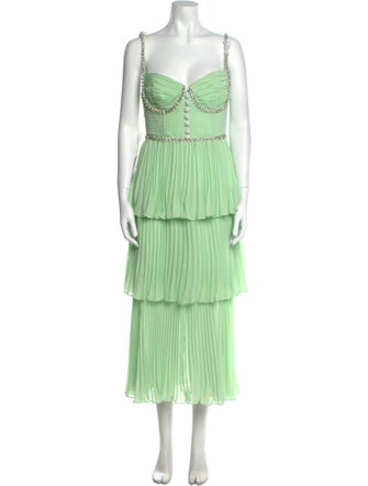 Self-Portrait V-Neck Long Dress