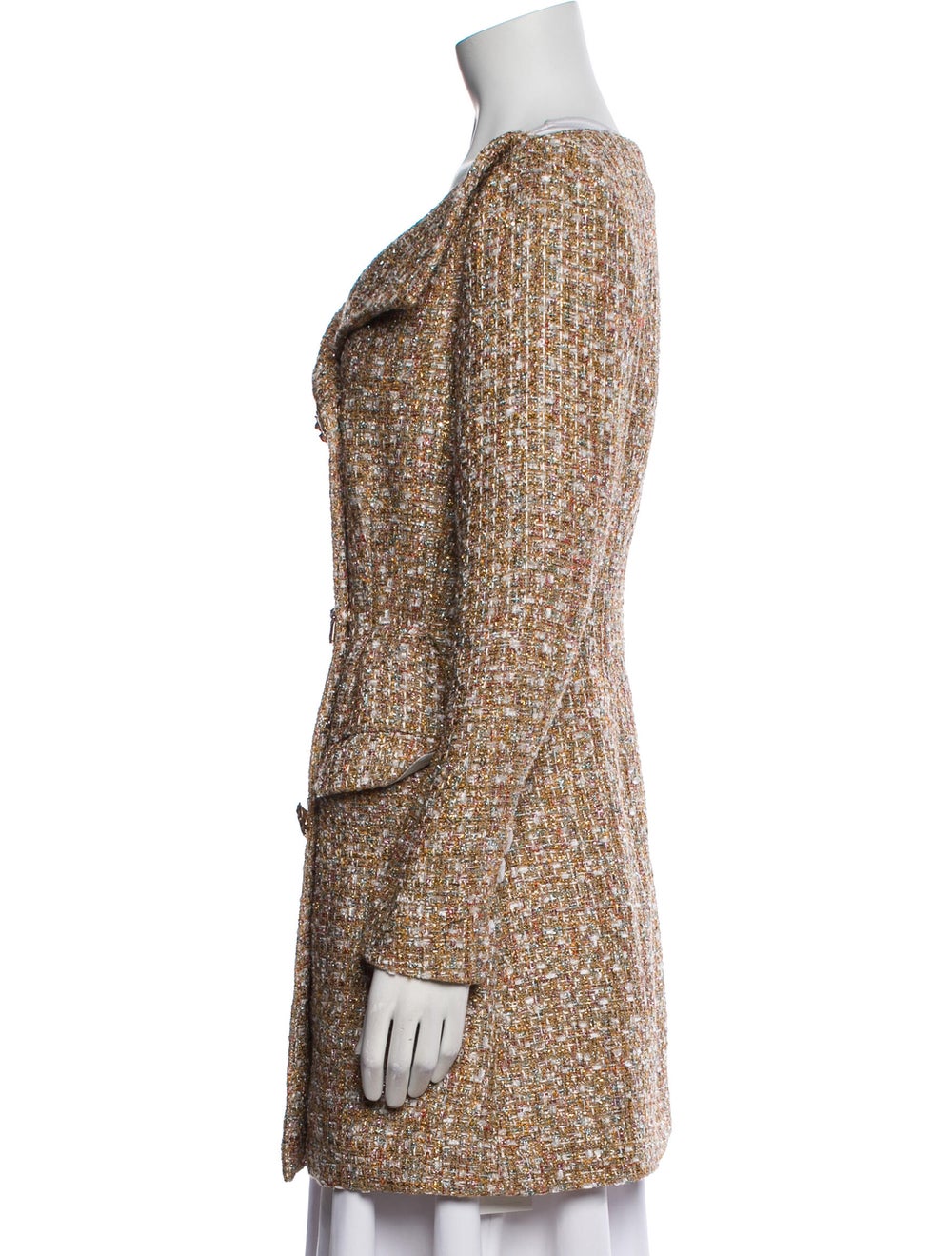 Self-Portrait Coat Tweed Pattern Pointed Collar S… - image 2