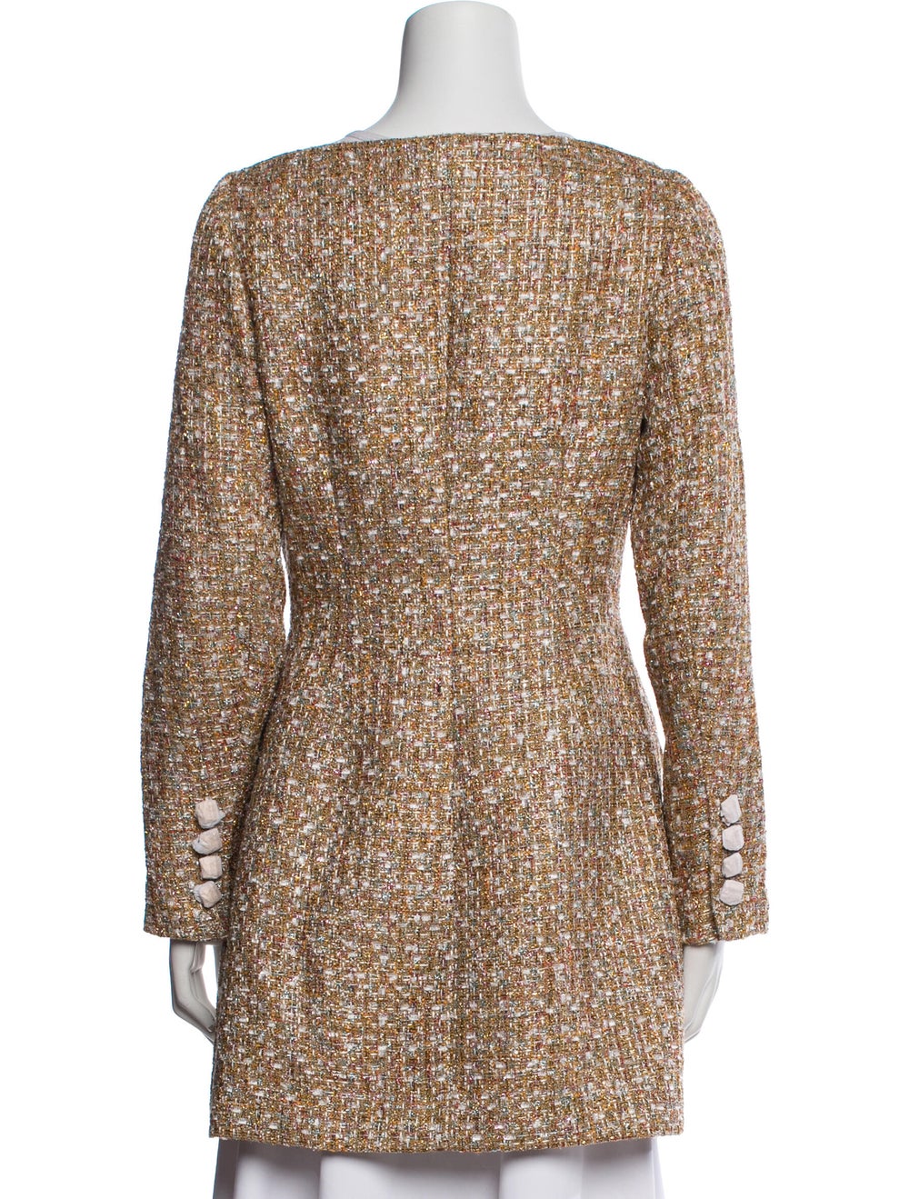 Self-Portrait Coat Tweed Pattern Pointed Collar S… - image 3