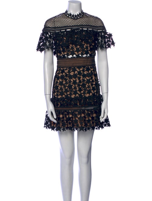 Self-Portrait Lace Pattern Mini Dress