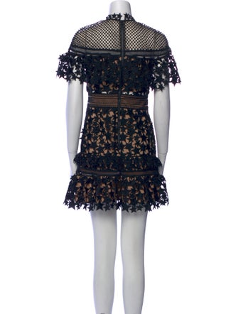 Self-Portrait Lace Pattern Mini Dress
