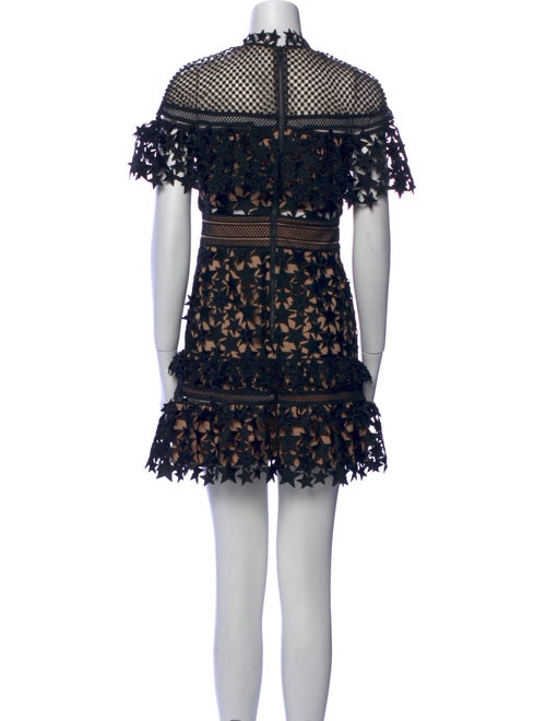 Self-Portrait Lace Pattern Mini Dress