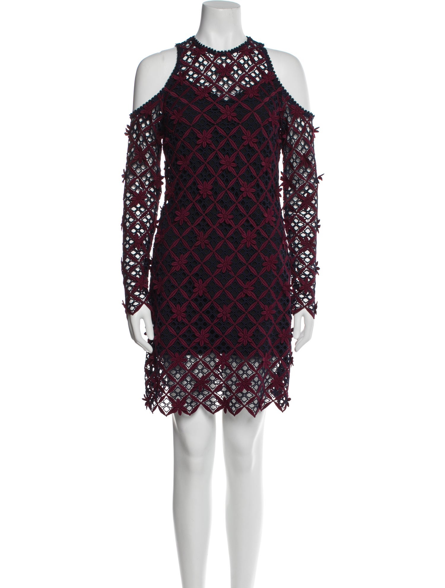 Self-Portrait Lace Pattern Mini Dress