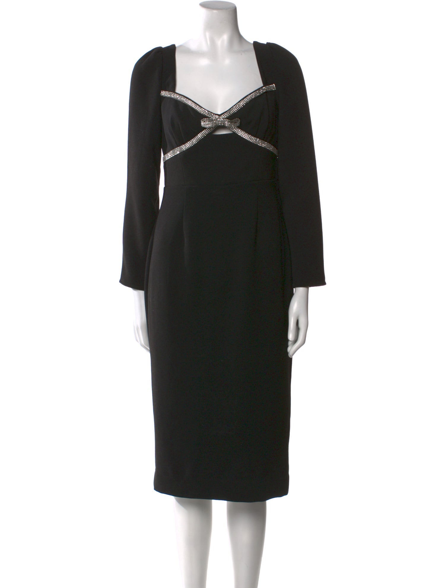 Self-Portrait V-Neck Midi Length Dress