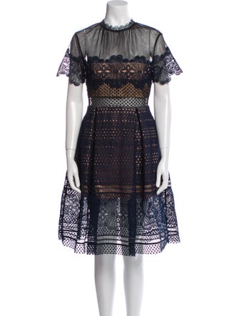 Self-Portrait Lace Pattern Knee-Length Dress