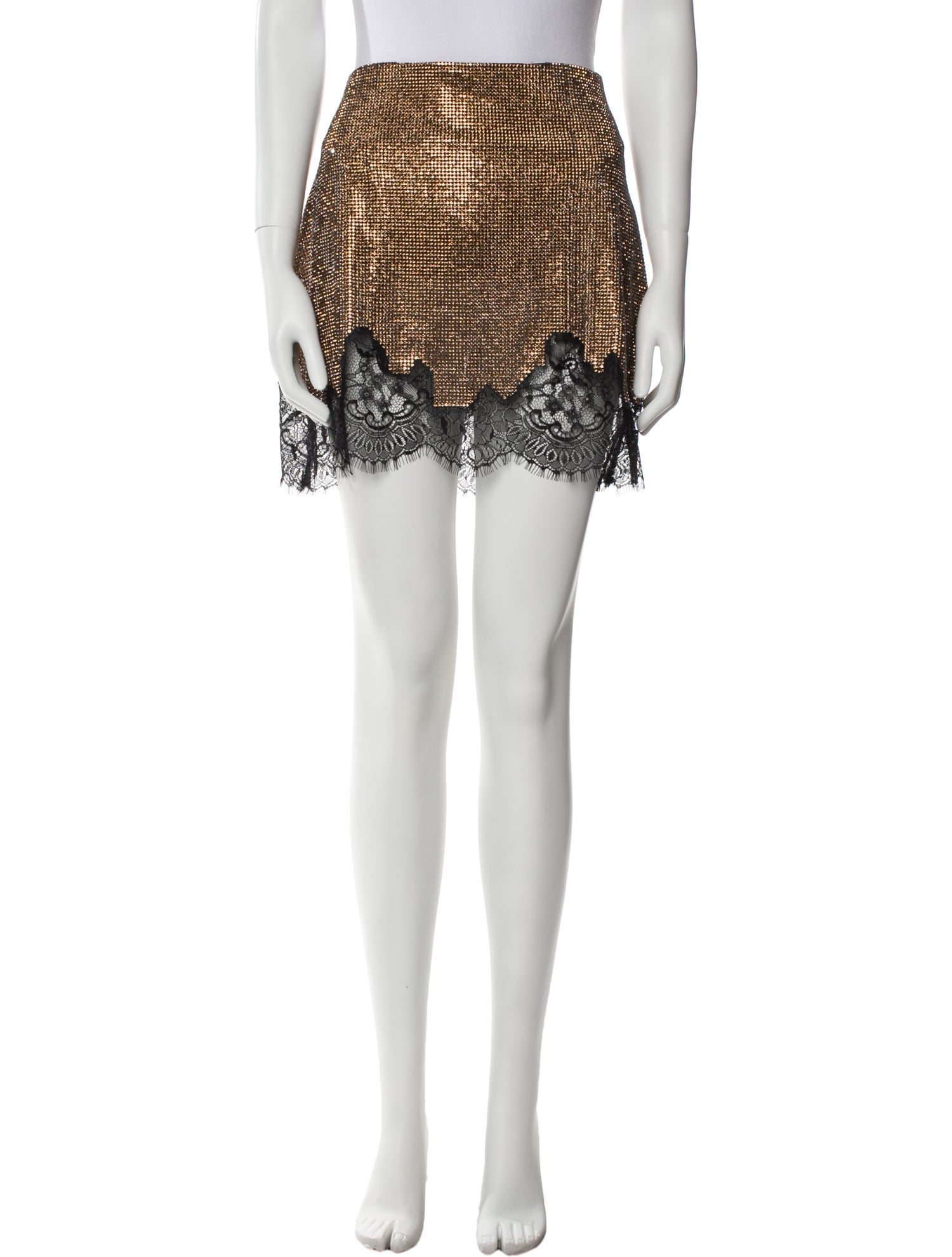 Self-Portrait Lace Trim Embellishment Mini Skirt