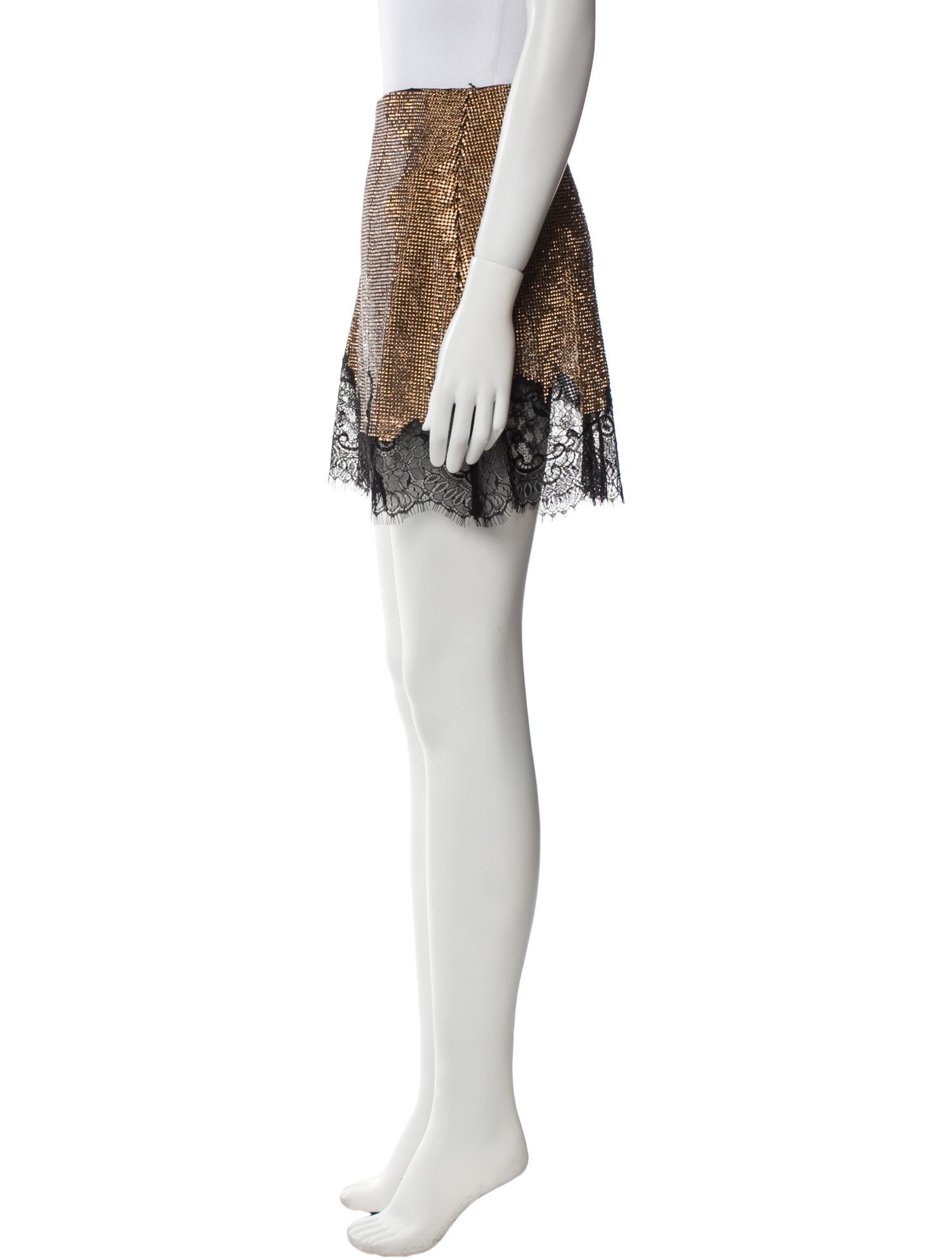 Self-Portrait Lace Trim Embellishment Mini Skirt