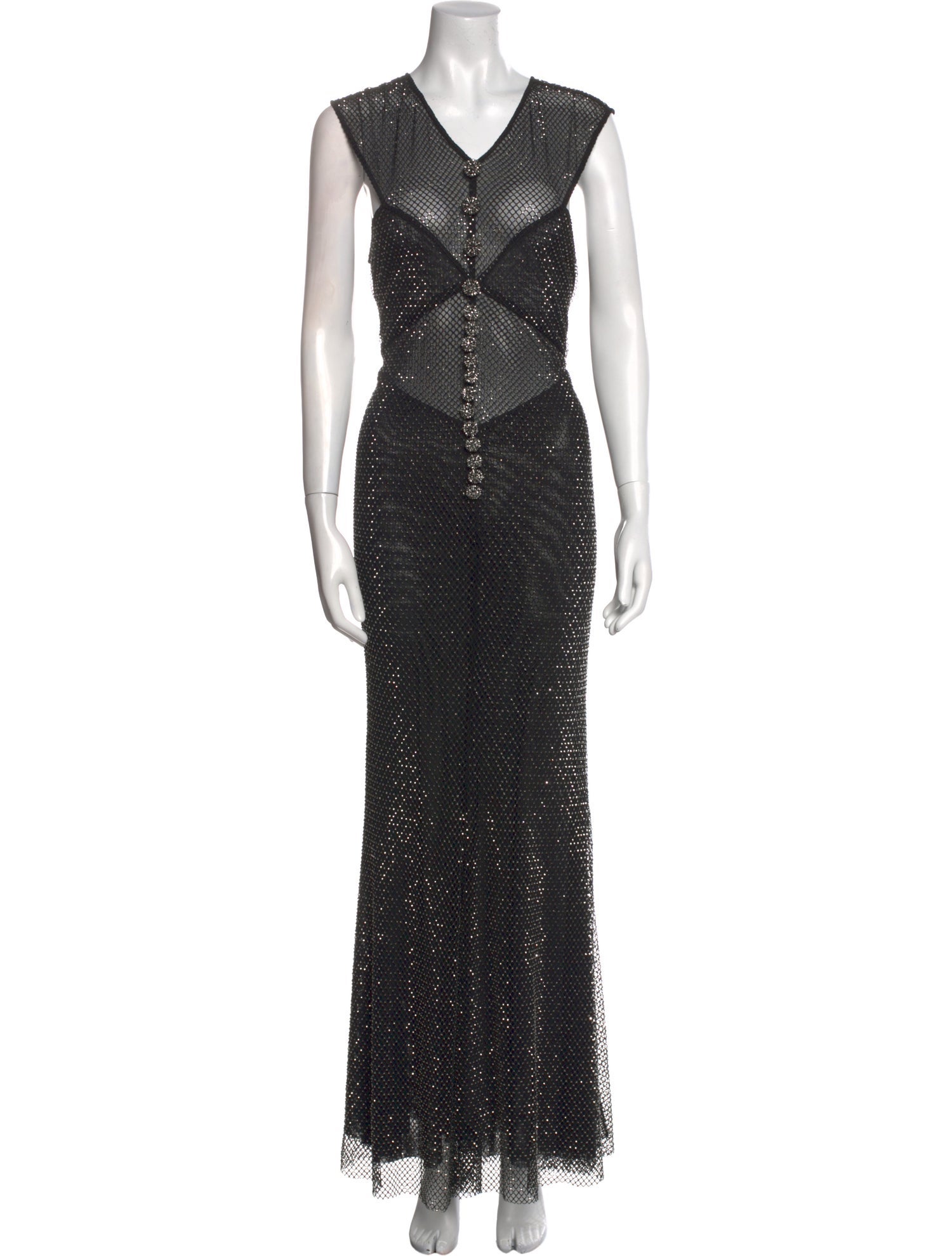 Self-Portrait V-Neck Long Dress