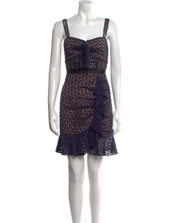 Self-Portrait Lace Pattern Mini Dress