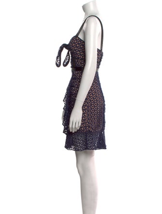 Self-Portrait Lace Pattern Mini Dress