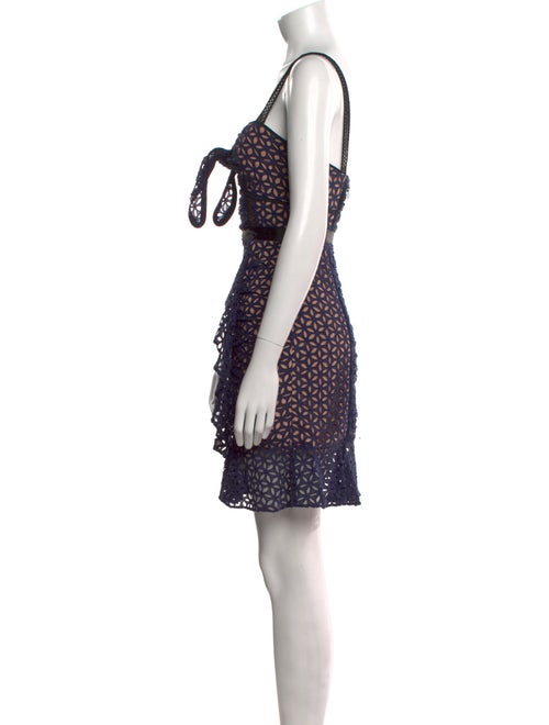 Self-Portrait Lace Pattern Mini Dress