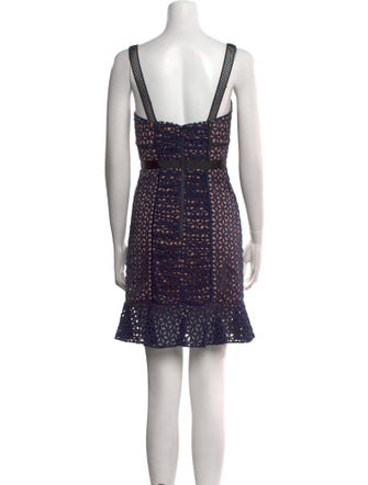 Self-Portrait Lace Pattern Mini Dress