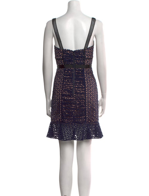 Self-Portrait Lace Pattern Mini Dress