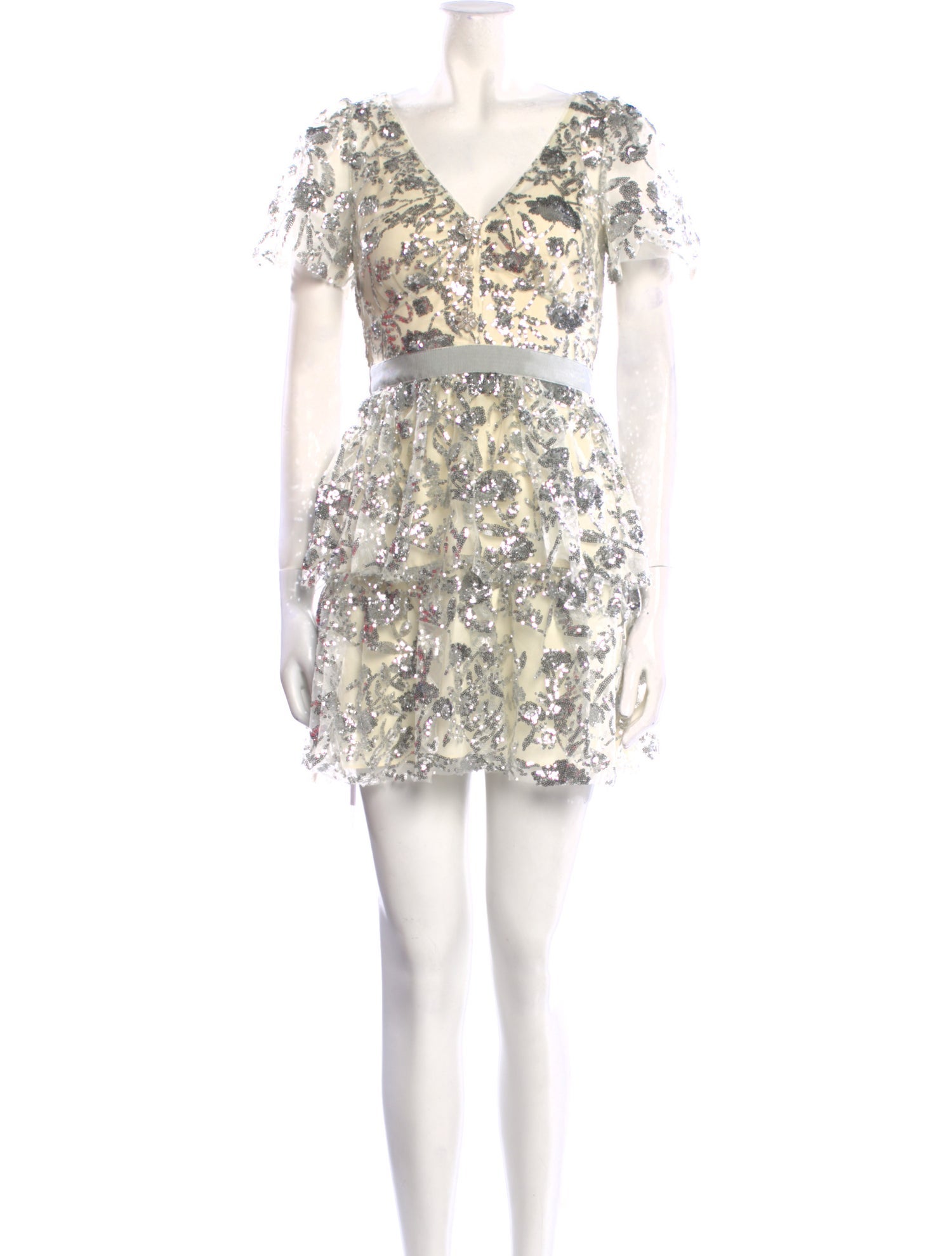 Self-Portrait Lace Pattern Mini Dress