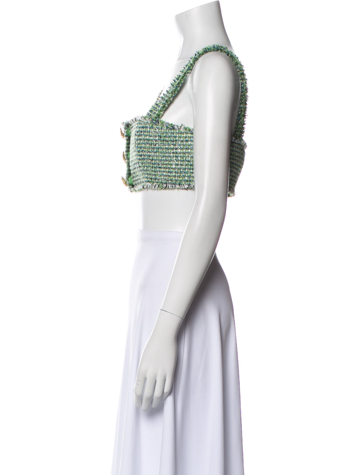 Self-Portrait Printed Square Neckline Crop Top