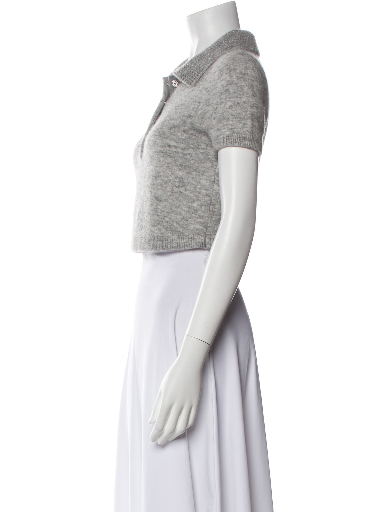 Self-Portrait Short Sleeve Crop Top