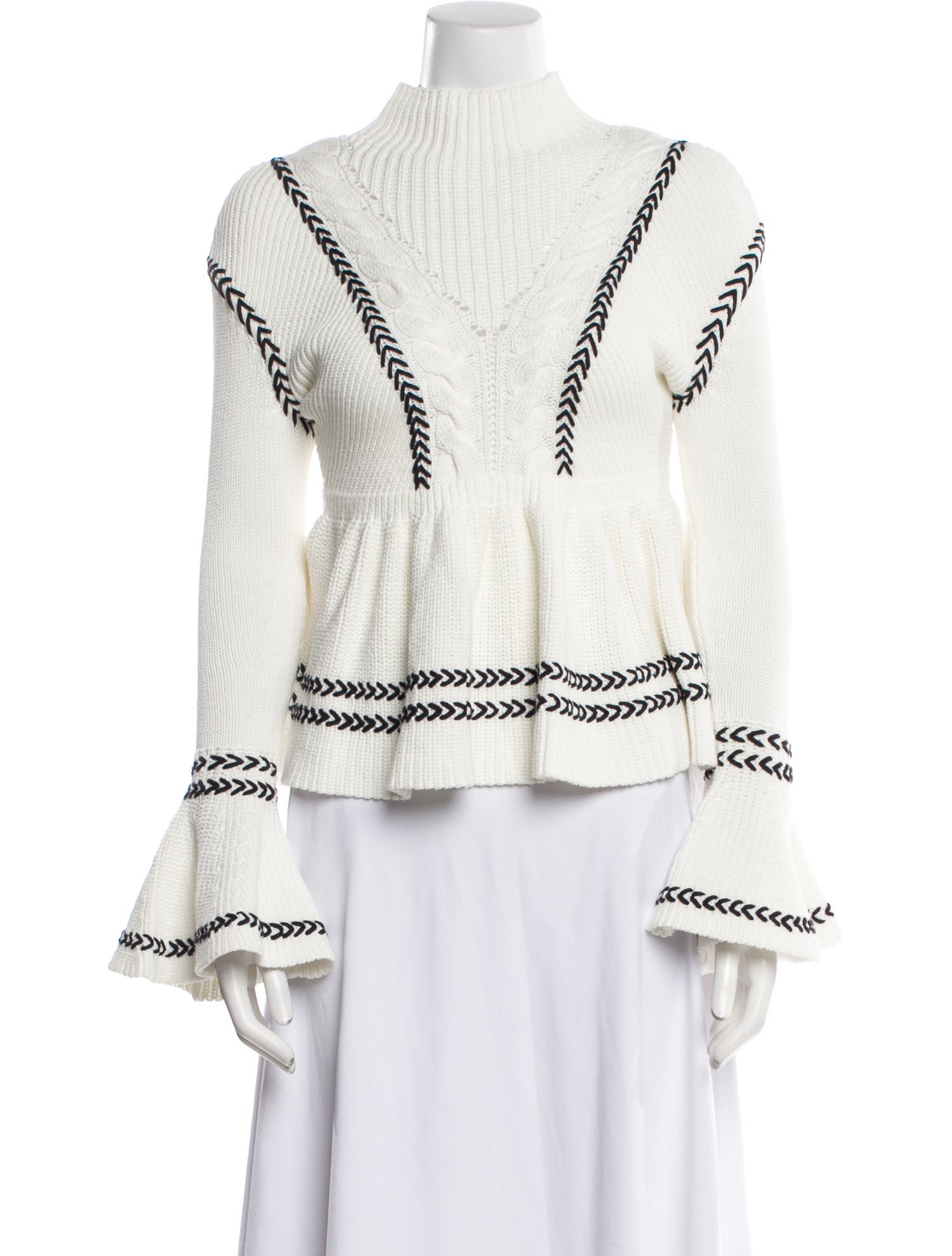 Self-Portrait Striped Mock Neck Sweater w/ Tags