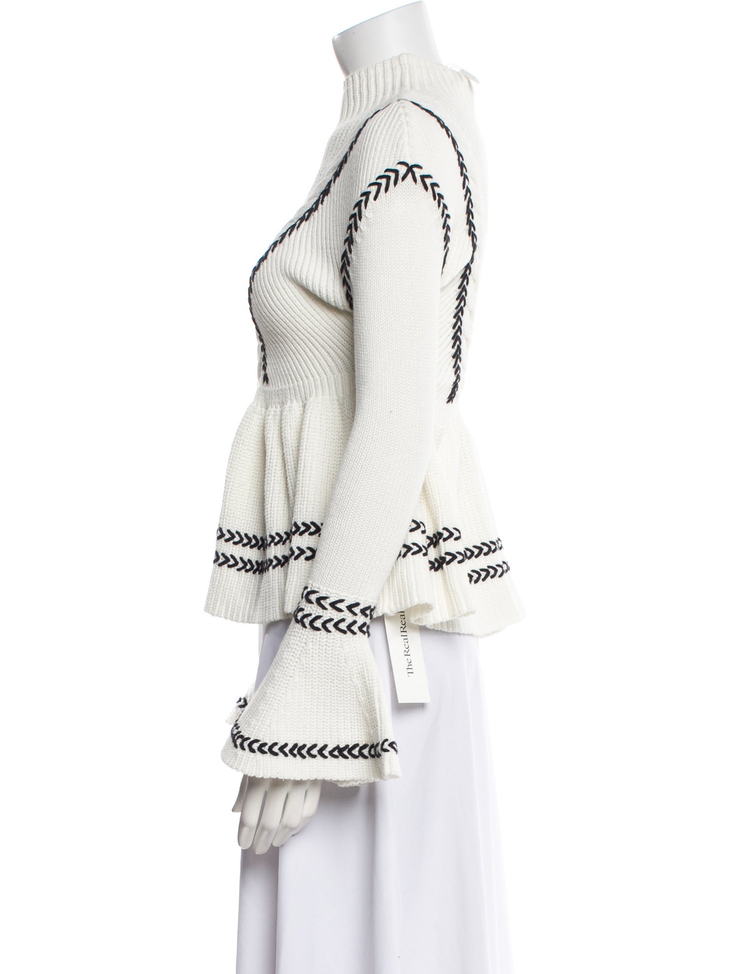 Self-Portrait Striped Mock Neck Sweater w/ Tags