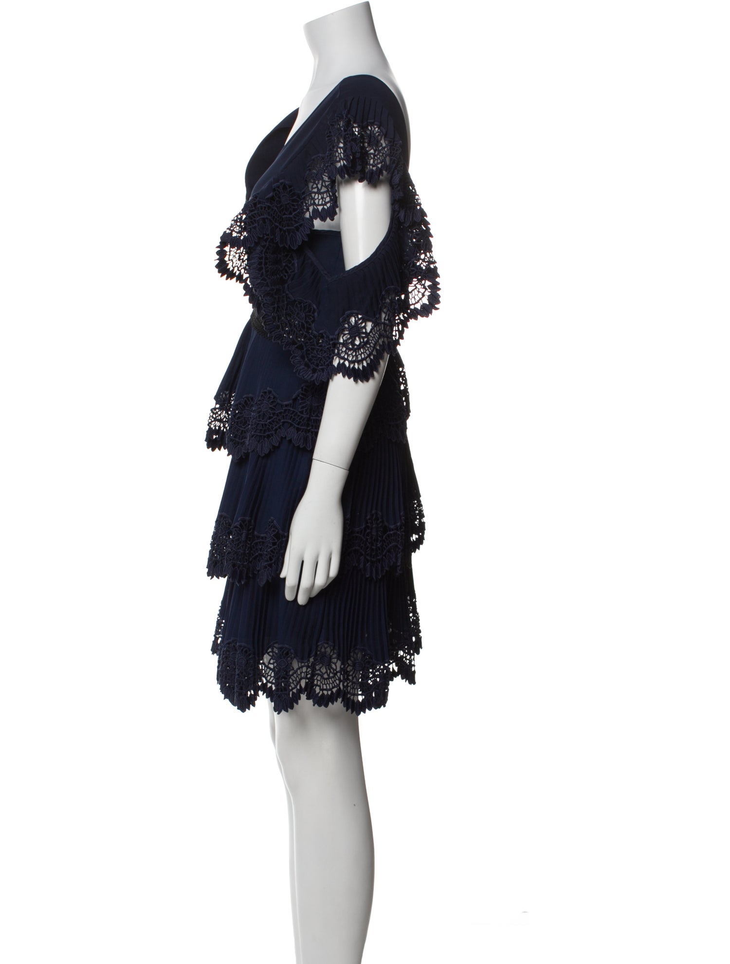 Self-Portrait V-Neck Mini Dress