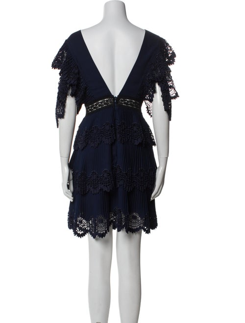 Self-Portrait V-Neck Mini Dress