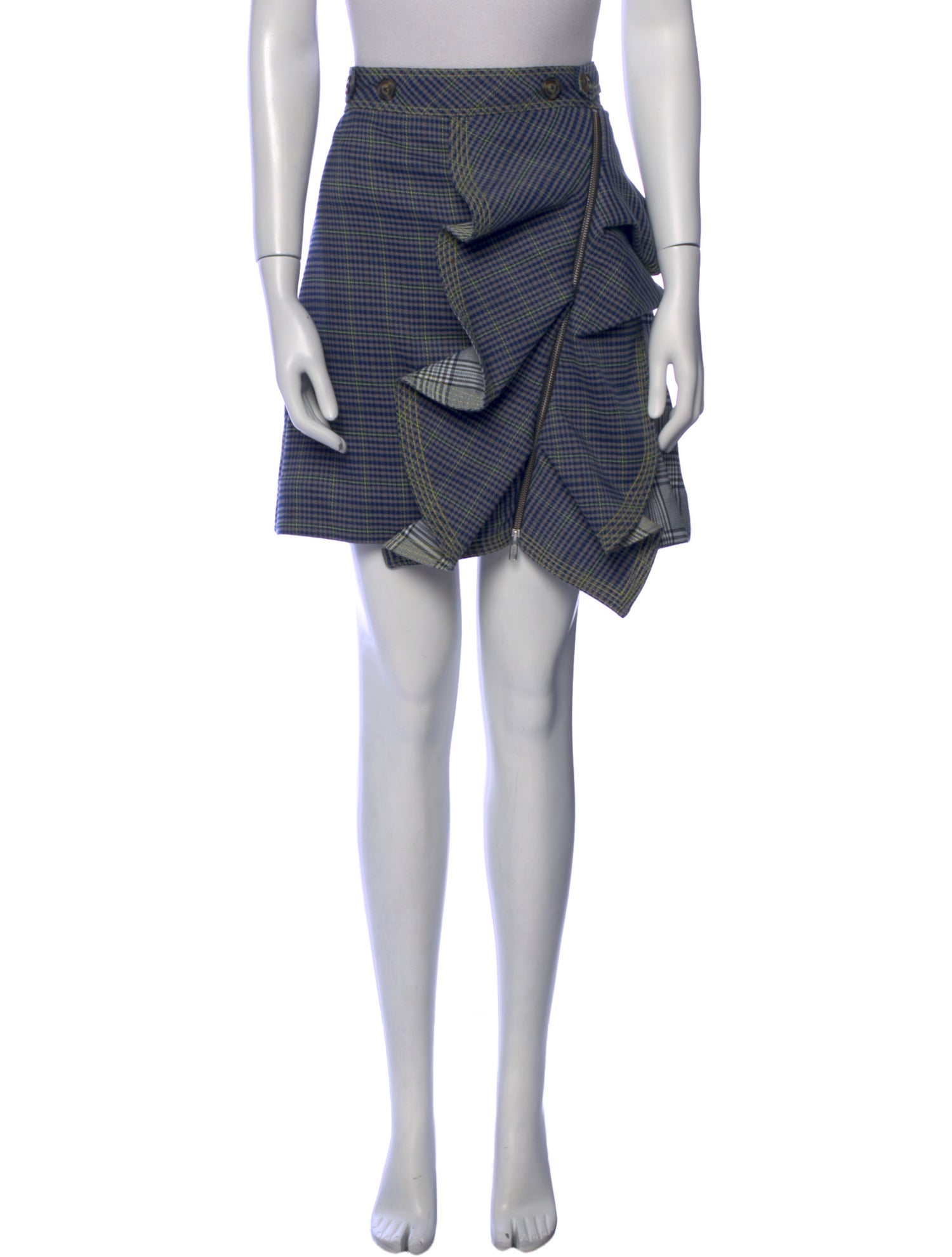 Self-Portrait Plaid Print Knee-Length Skirt