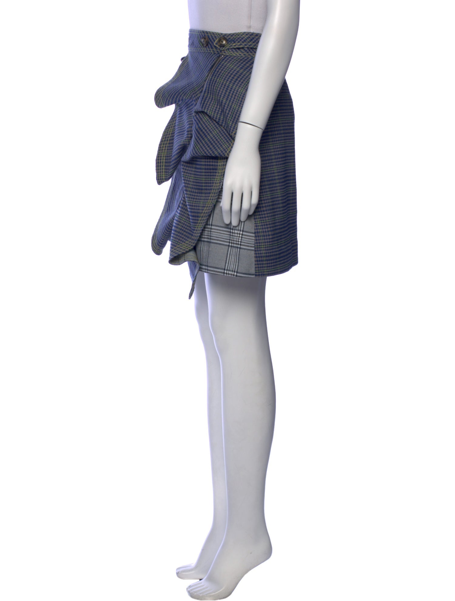 Self-Portrait Plaid Print Knee-Length Skirt