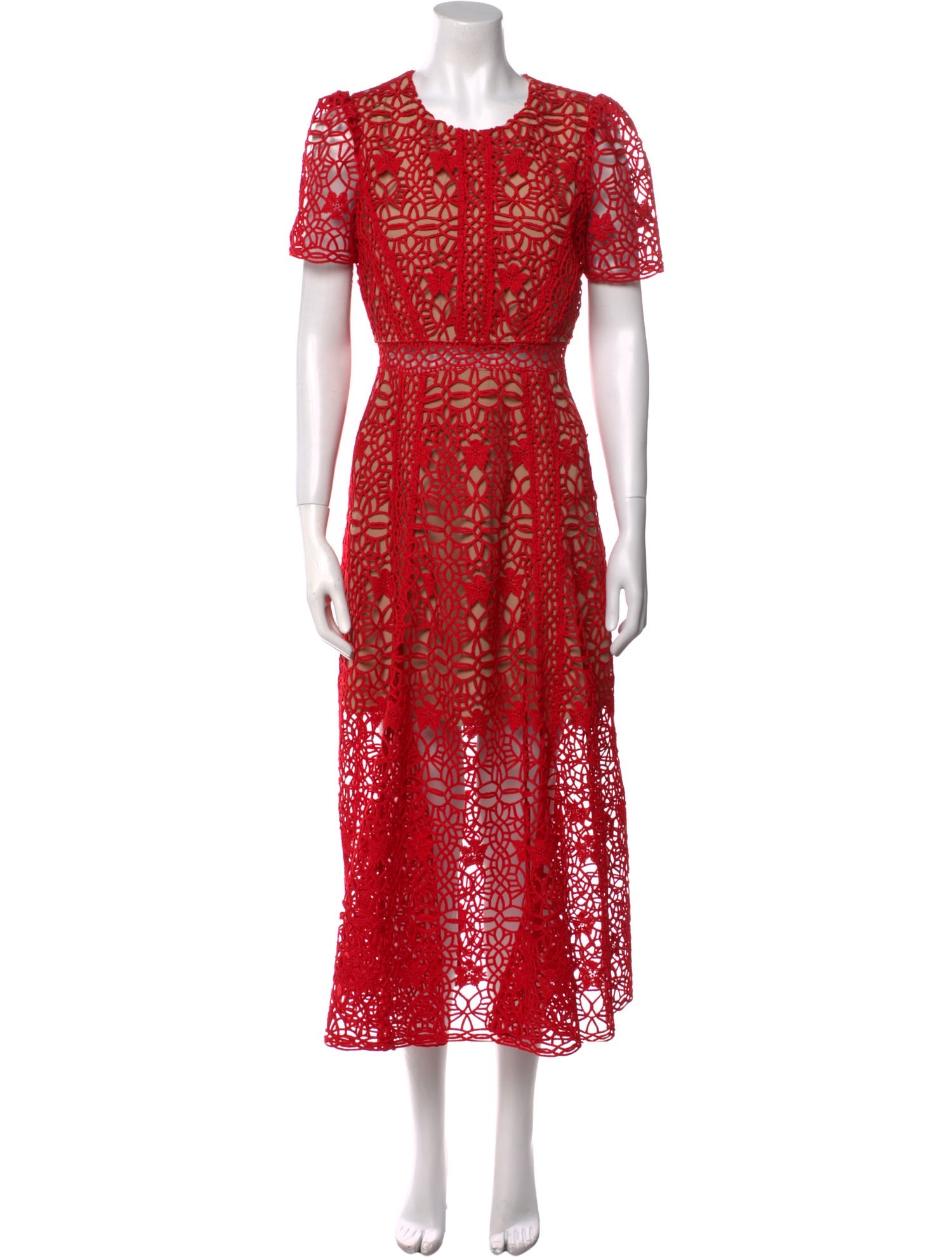 Self-Portrait Lace Pattern Long Dress