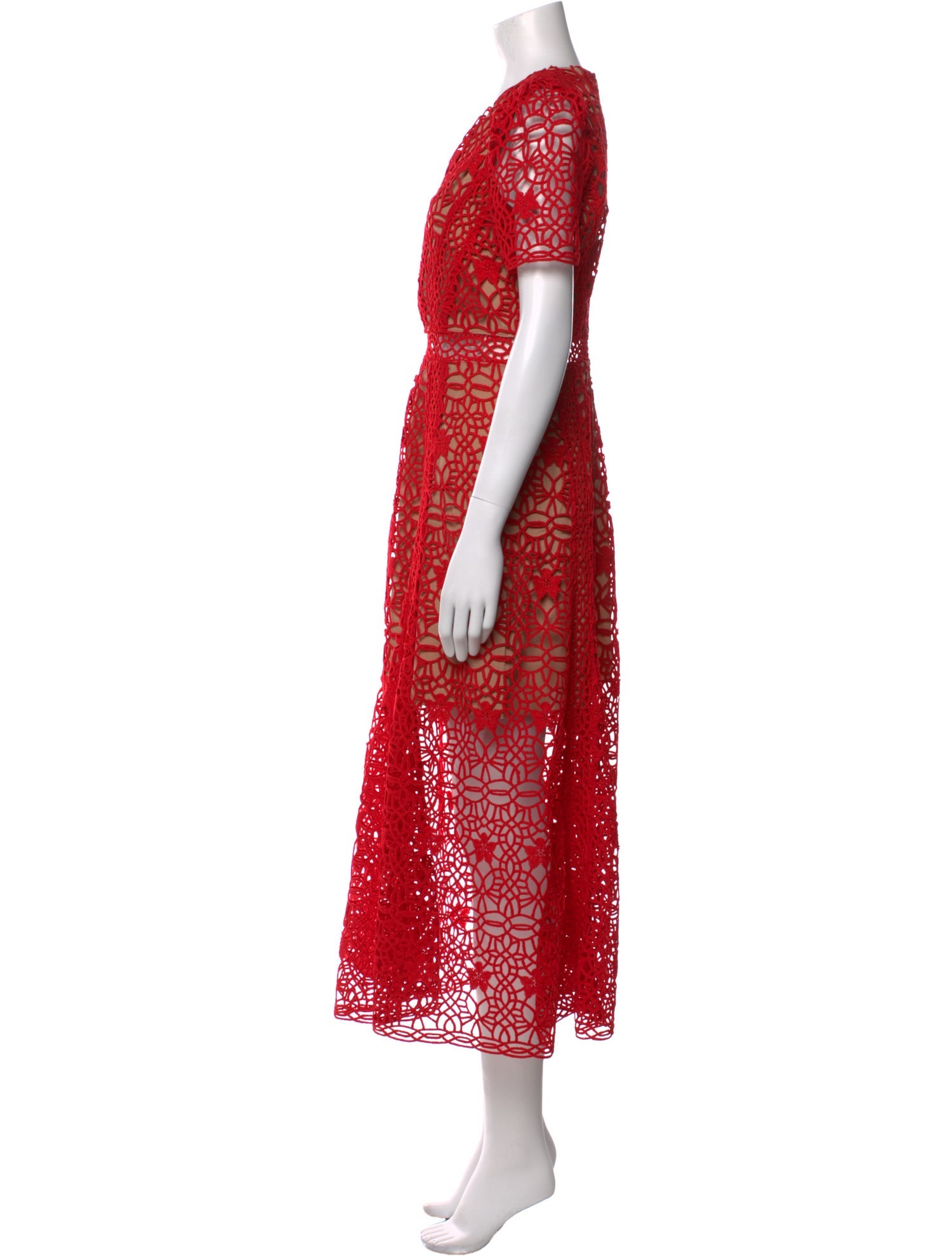 Self-Portrait Lace Pattern Long Dress