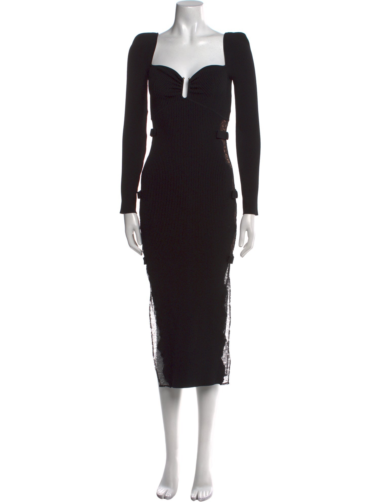 Self-Portrait Square Neckline Midi Length Dress