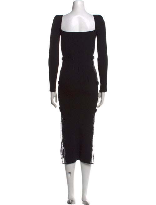 Self-Portrait Square Neckline Midi Length Dress