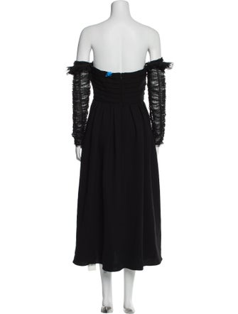 Self-Portrait Off-The-Shoulder Midi Length Dress