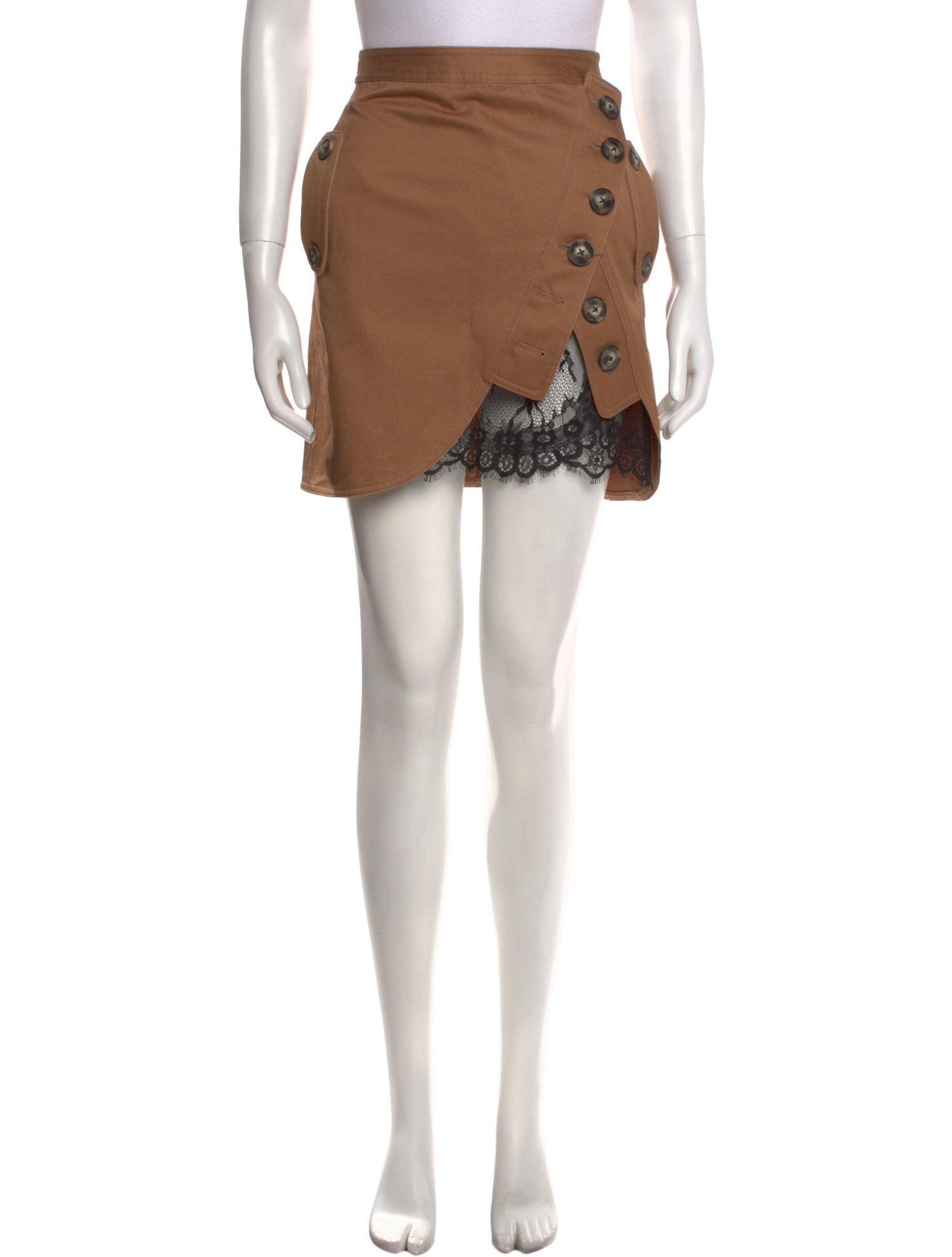 Self-Portrait Lace Trim Embellishment Knee-Length Skirt