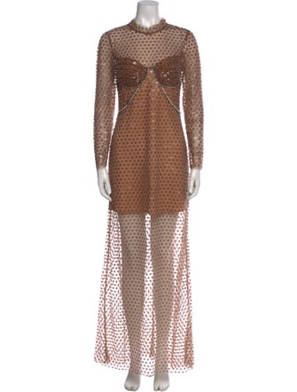 Self-Portrait Polka Dot Print Long Dress