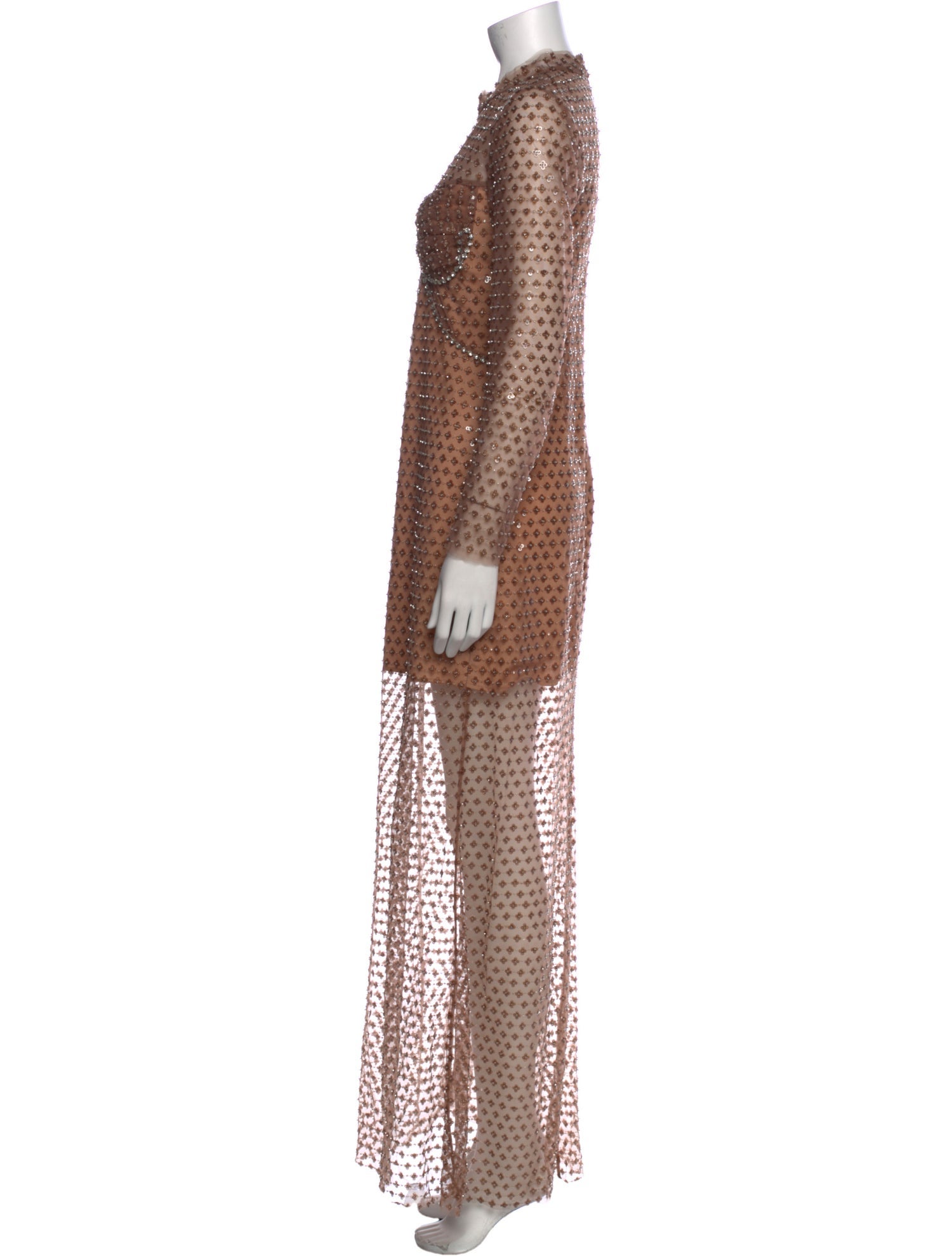 Self-Portrait Polka Dot Print Long Dress