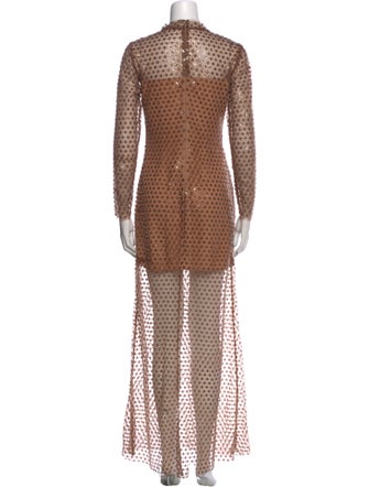 Self-Portrait Polka Dot Print Long Dress